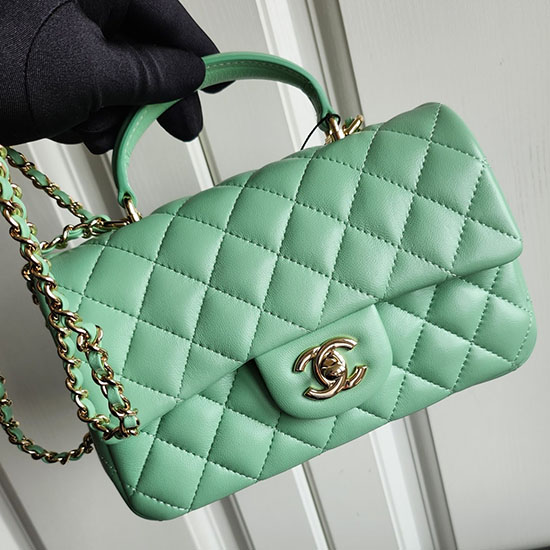 Chanel Small Flap Shoulder Bag Green AS2431
