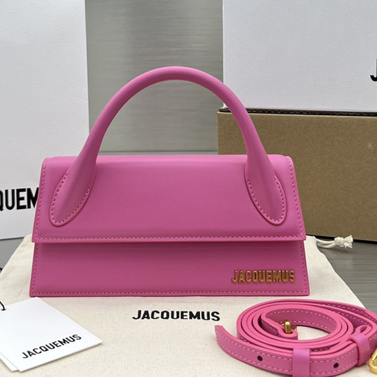 Jacquemus Calfskin Le Chiquito Long Handbag Pink J2053
