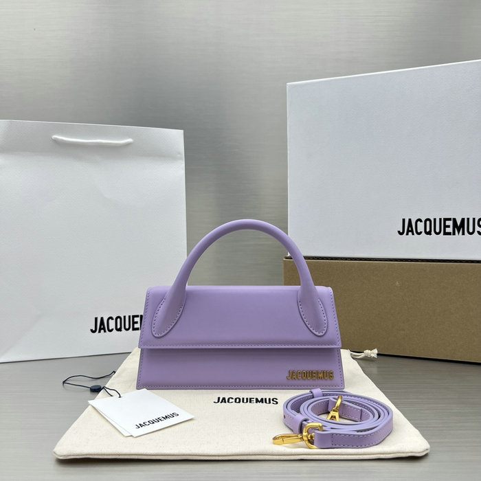 Jacquemus Calfskin Le Chiquito Long Handbag Purple J2053