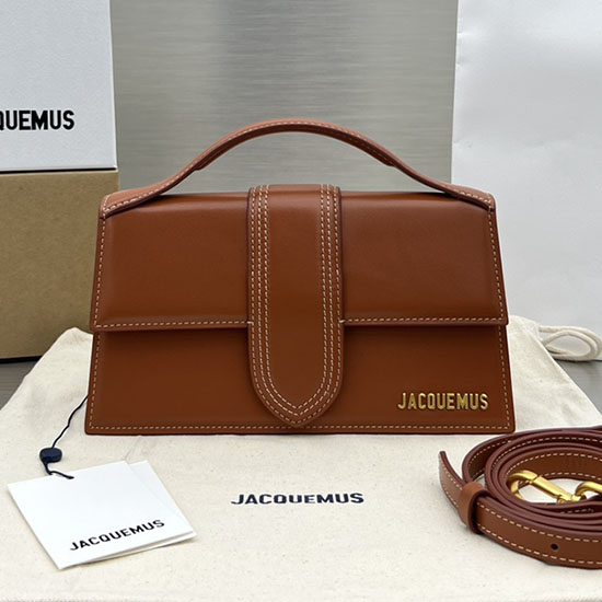 Jacquemus Le Bambino Calfskin Handbag Brown JM2056