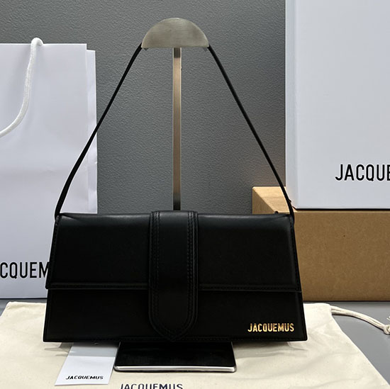 Jacquemus Le Bambino Long Calfskin shoulder bag Black JB2036