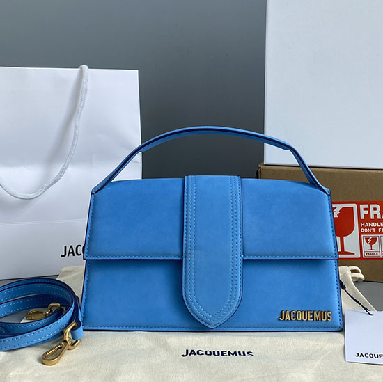 Jacquemus Le Bambino Suede Handbag Blue JM2056