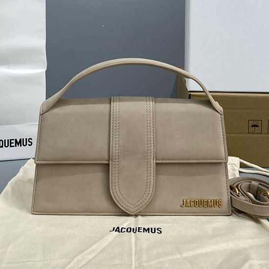 Jacquemus Le Bambino Suede Handbag Grey JM2056