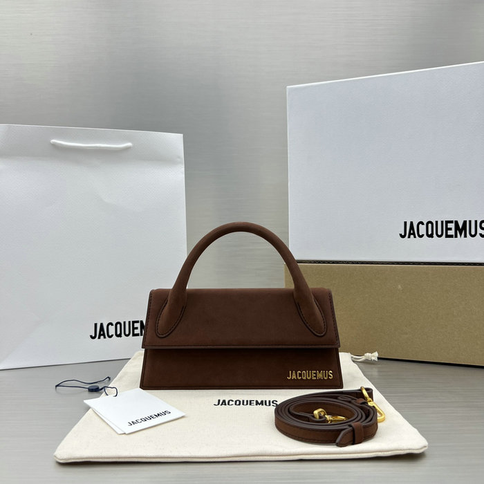 Jacquemus Suede Le Chiquito Long Handbag Brown J2053