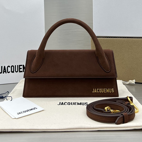 Jacquemus Suede Le Chiquito Long Handbag Brown J2053