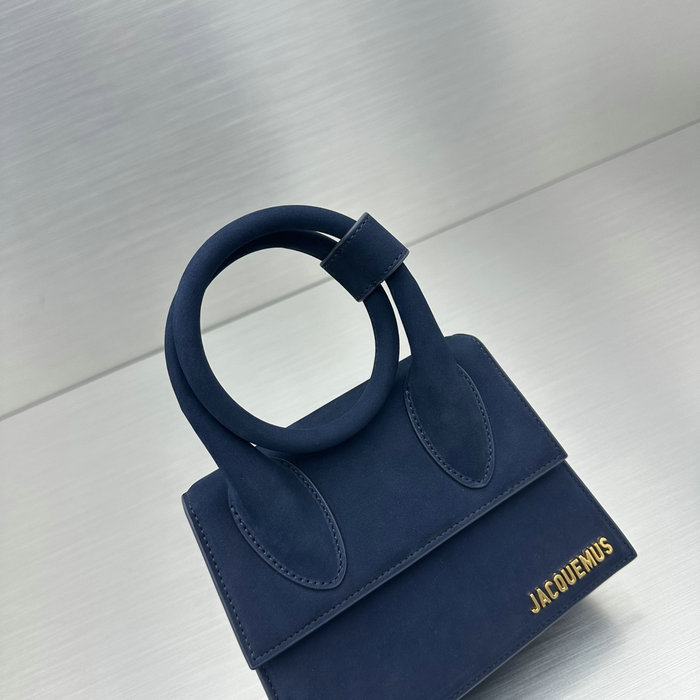 Jacquemus Suede Le Chiquito Noeud Coiled Handbag Navy J2023