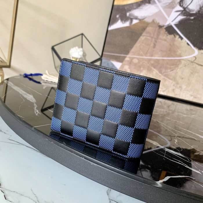 Louis Vuitton Leather Multiple Wallet Blue N60434