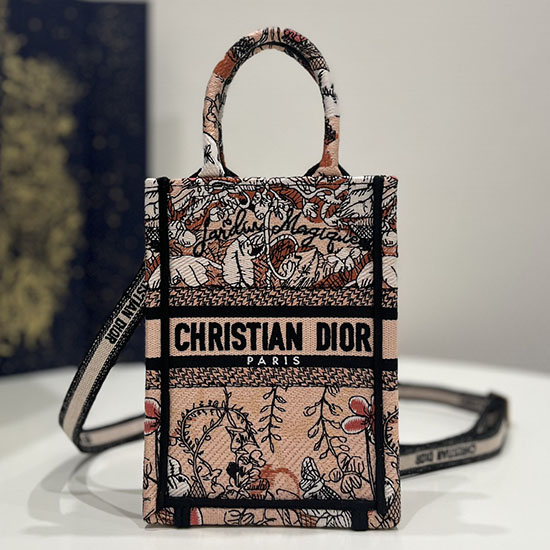 Dior Embroidered Canvas Mini Tote Bag DB04183