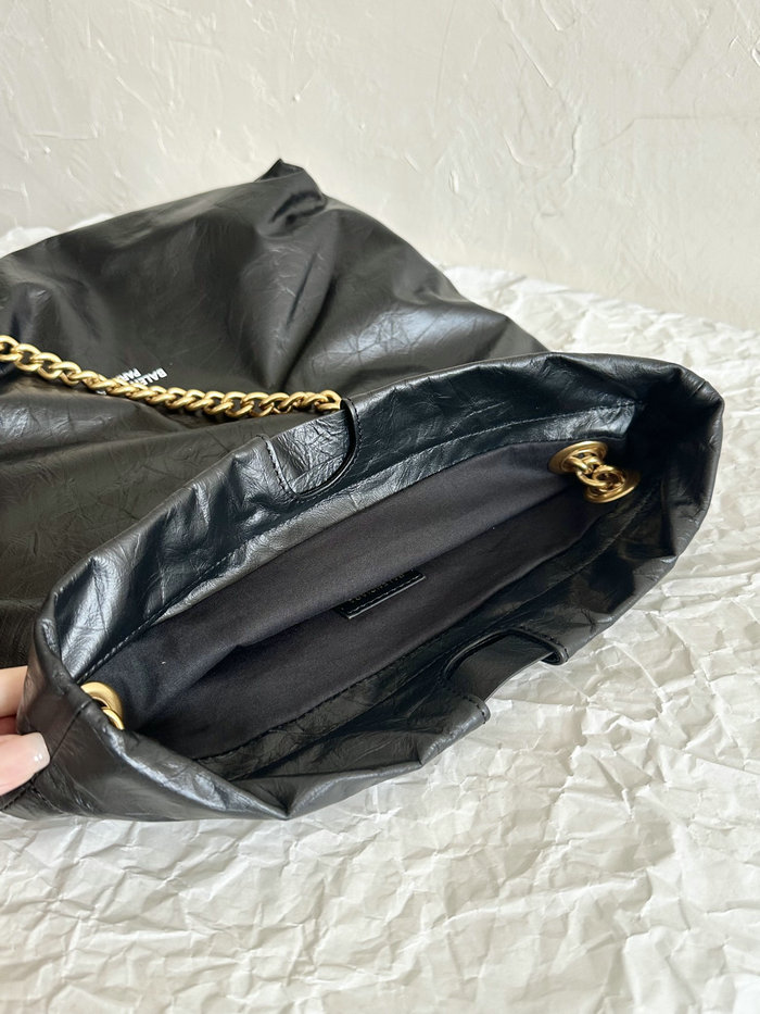Balenciaga Crush Medium Tote Bag Black B742941