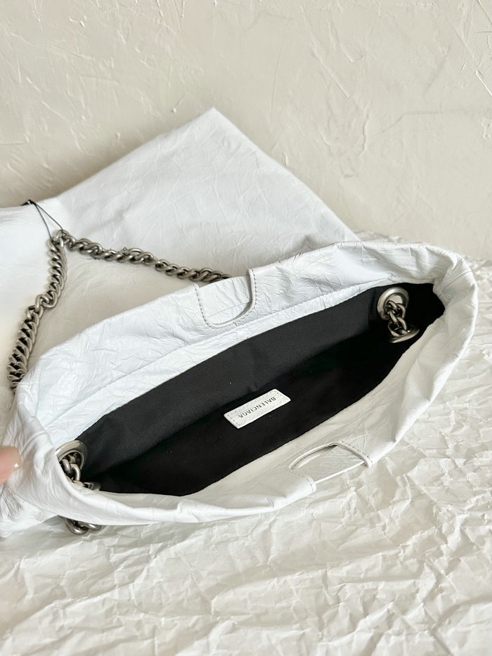 Balenciaga Crush Medium Tote Bag White B742941