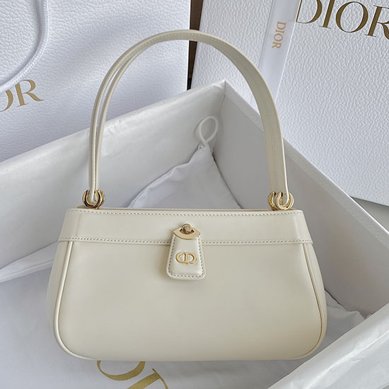 Small Dior Leather Key Bag White D6098