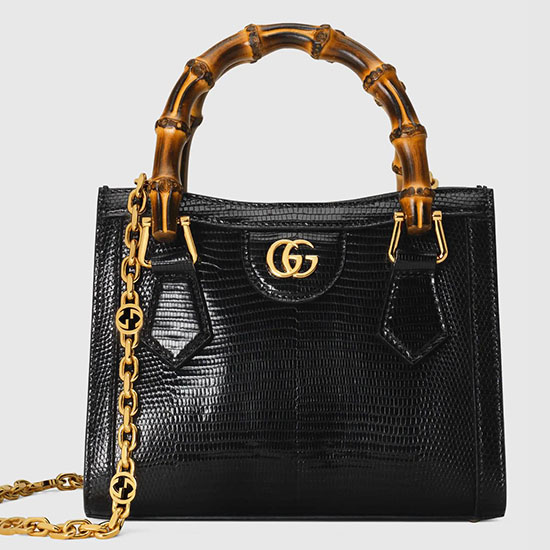 Gucci Diana lizard mini bag Black 675800