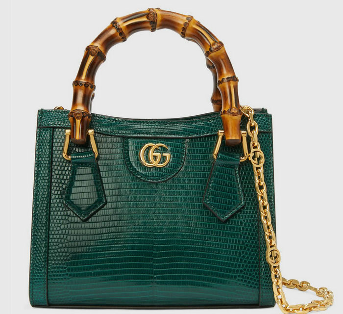 Gucci Diana lizard mini bag Green 675800