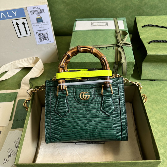 Gucci Diana lizard mini bag Green 675800