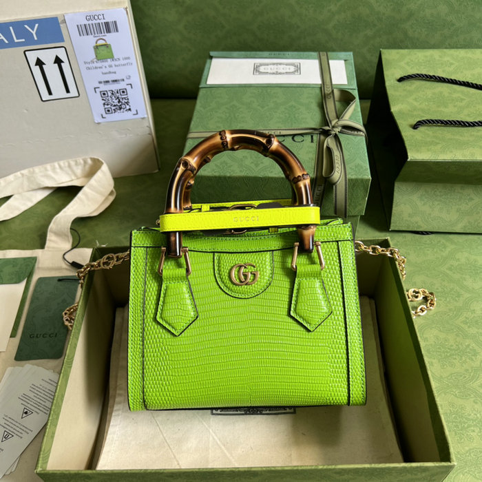 Gucci Diana lizard mini bag Pastel Green 675800