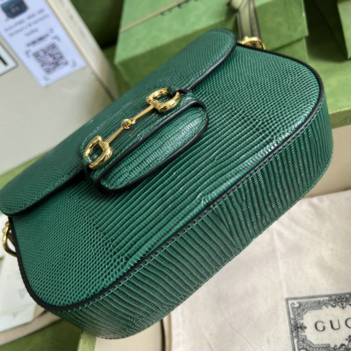 Gucci Horsebit 1955 lizard mini bag Green 675801