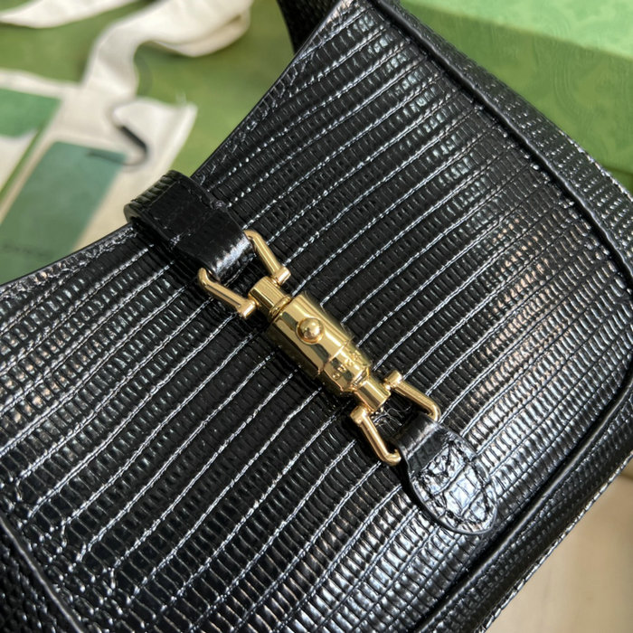 Gucci Jackie 1961 lizard mini bag Black 675799