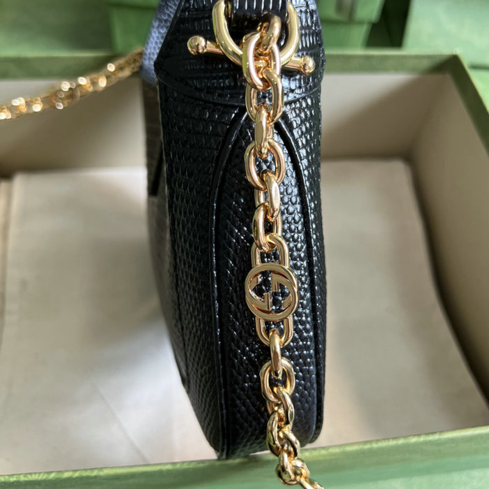 Gucci Jackie 1961 lizard mini bag Black 675799