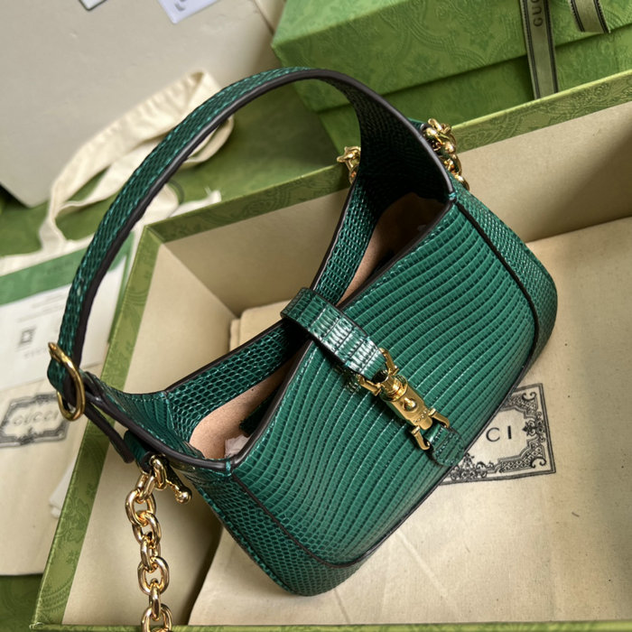 Gucci Jackie 1961 lizard mini bag Green 675799