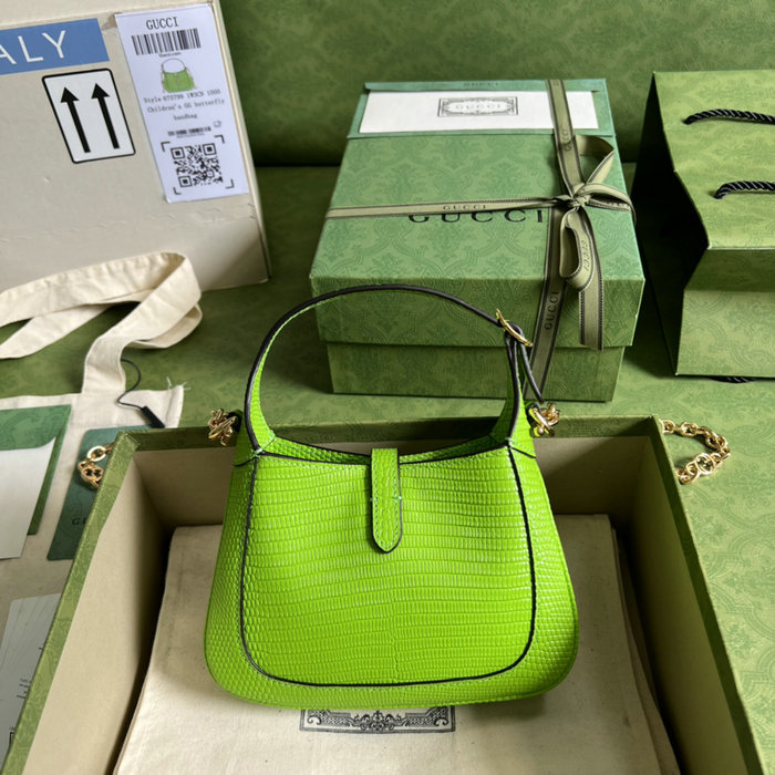 Gucci Jackie 1961 lizard mini bag Pastel Green 675799