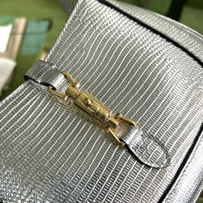 Gucci Jackie 1961 lizard mini bag Silver 675799