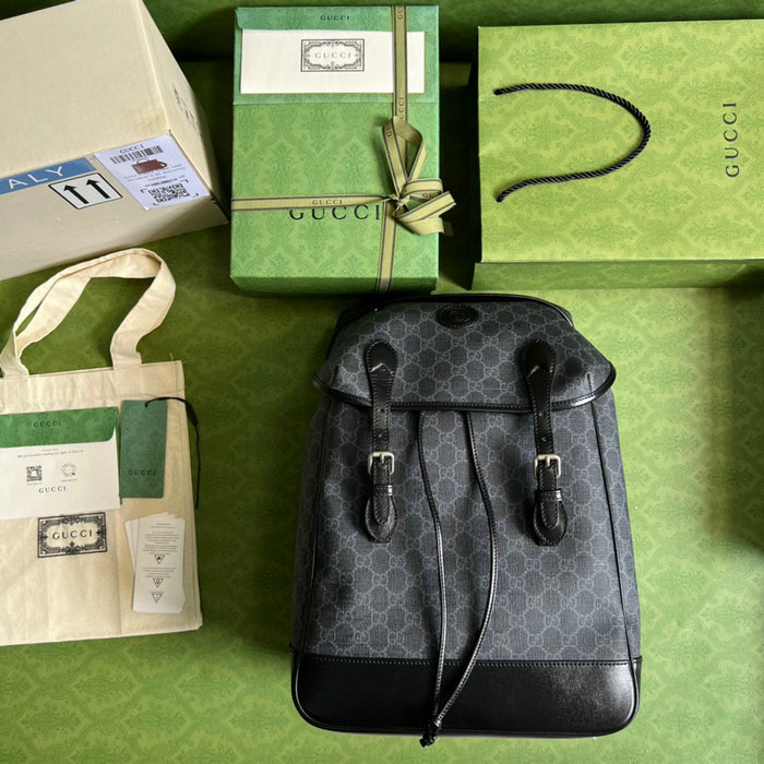 Gucci Medium backpack with Interlocking G Black 696013