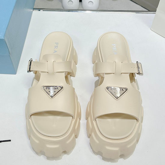 Prada Wedge Platform Sandals Cream SDP051405