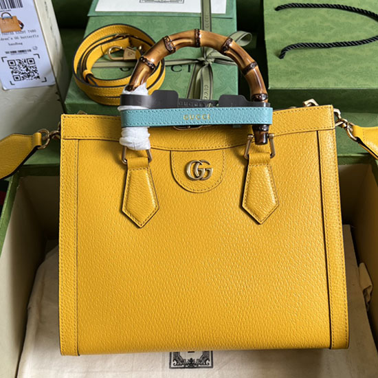 Gucci Diana Small Tote Bag Yellow 702721