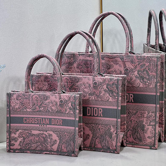 Dior Embroidered Canvas Book Tote Pink M1286609