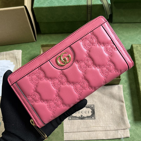Gucci leather wallet pink 723784