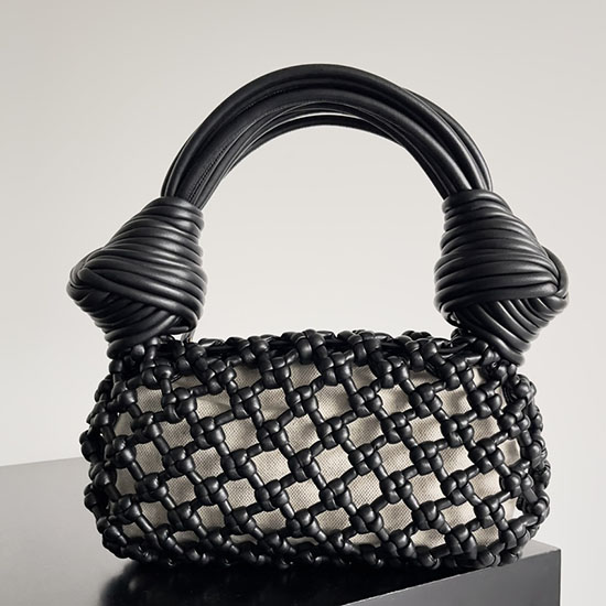 Bottega Veneta Double Knot Top Handle Bag Black B717151