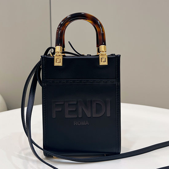 Fendi Sunshine Mini Tote Bag Black F8376
