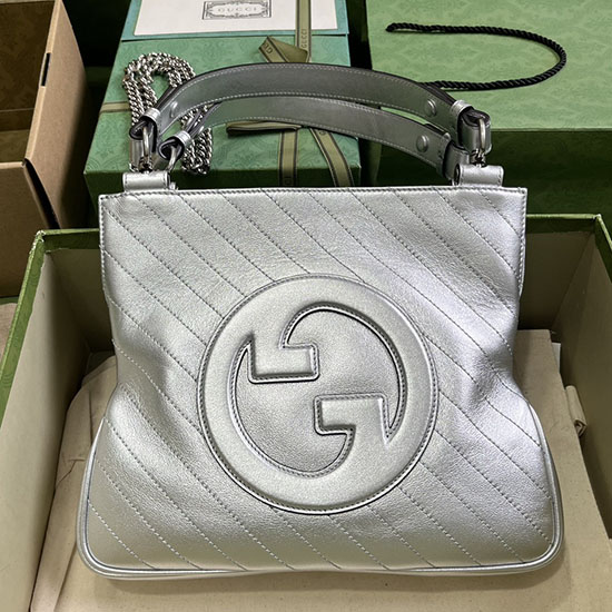 Gucci Blondie Small Tote Bag Silver 751518
