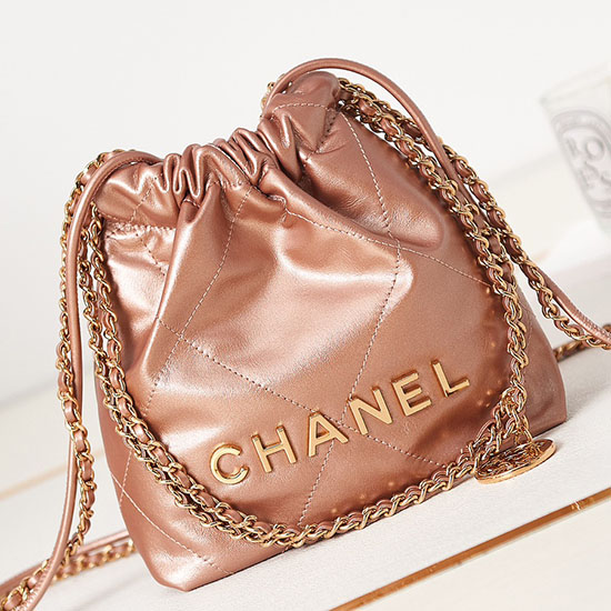 Chanel 22 Mini Handbag Brown AS3980