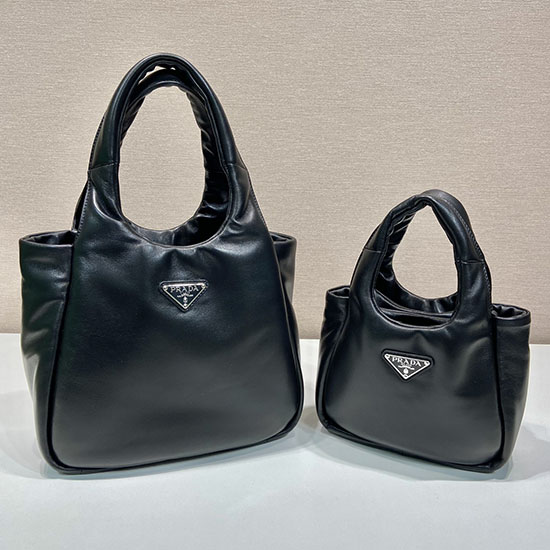 Medium padded Prada Soft nappa leather bag Black 1BG413