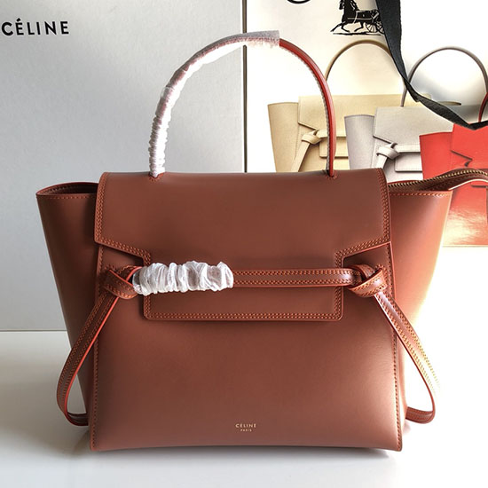 Celine Box Leather Micro Belt Bag Brown CB24