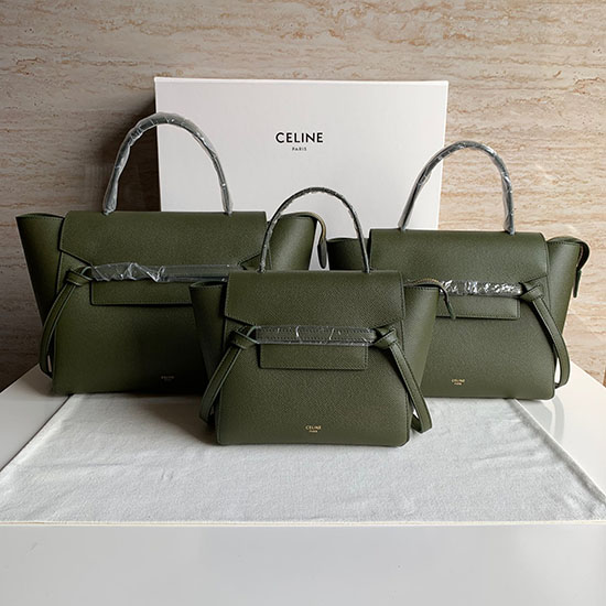 Celine Grained Calfskin Belt Bag Olive CB202428