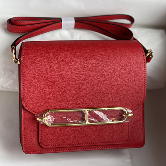 Hermes Evercolor Leather Roulis Bag Red HR0805