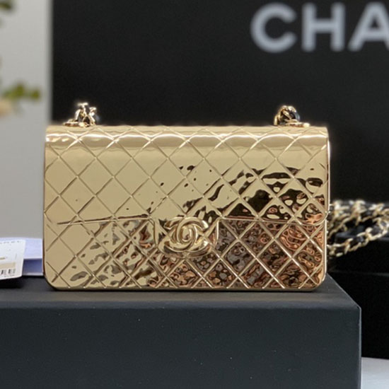 Mini Chanel Evening Bag Gold A99139
