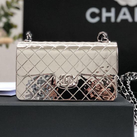 Mini Chanel Evening Bag Silver A99139