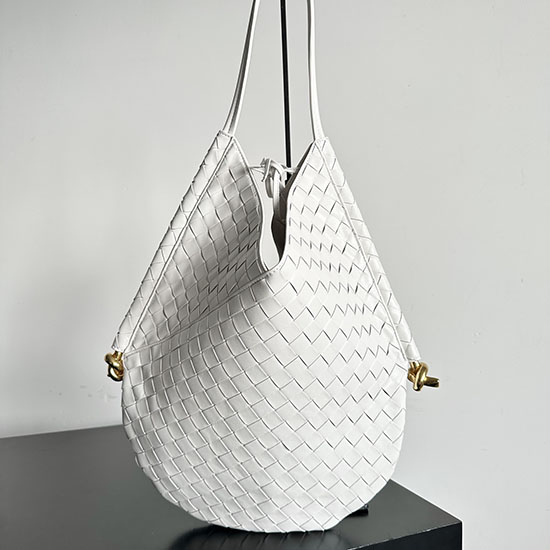 Bottega Veneta Medium Solstice Shoulder Bag White B740990