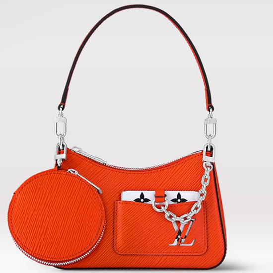 Louis Vuitton Epi Leather Marellini Bag Orange M20998