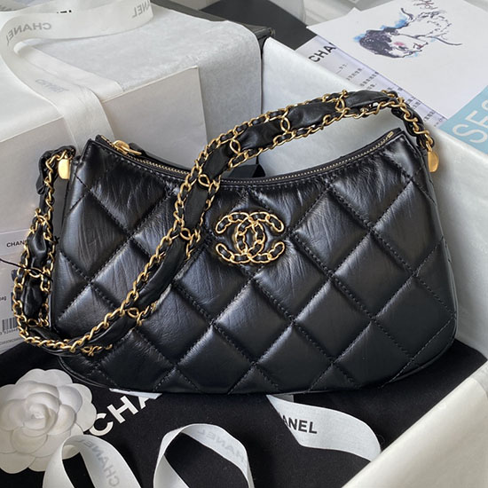 Chanel Calfskin Hobo Bag Black AS4422