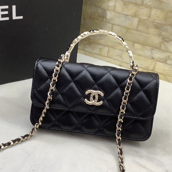Chanel Flap Phone Holder with Chain Black AP3575