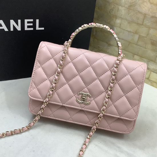 Chanel Flap shoulder with Handle Pink AP3574