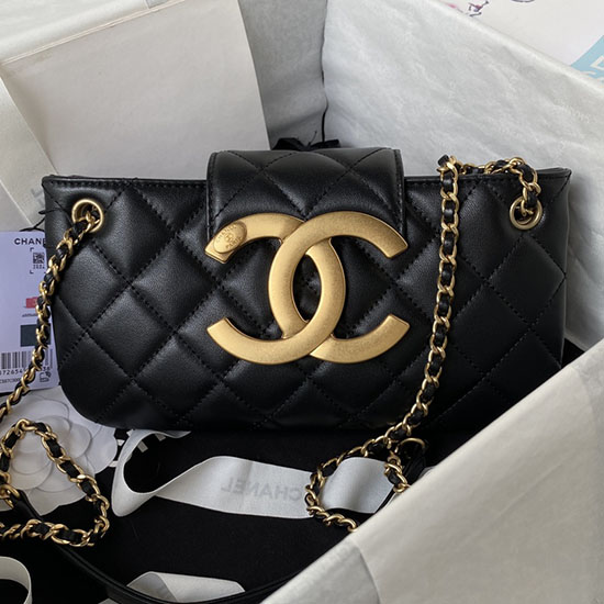 Chanel Lambskin Baguette Bag Black AS4611