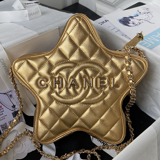 Chanel Star Handbag Gold AS4579