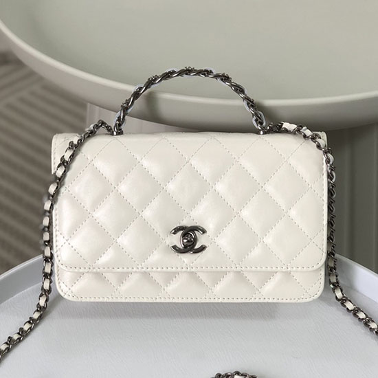 Chanel Wallet on Chain White AS96031