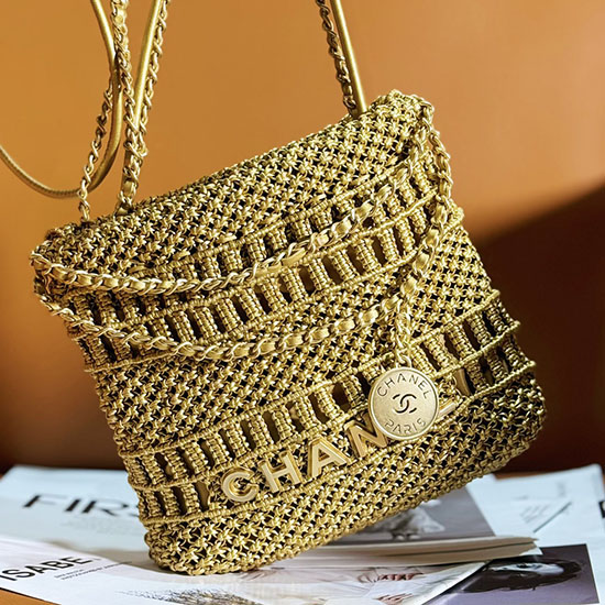 Chanel Mini 22 Bag Gold AS3980