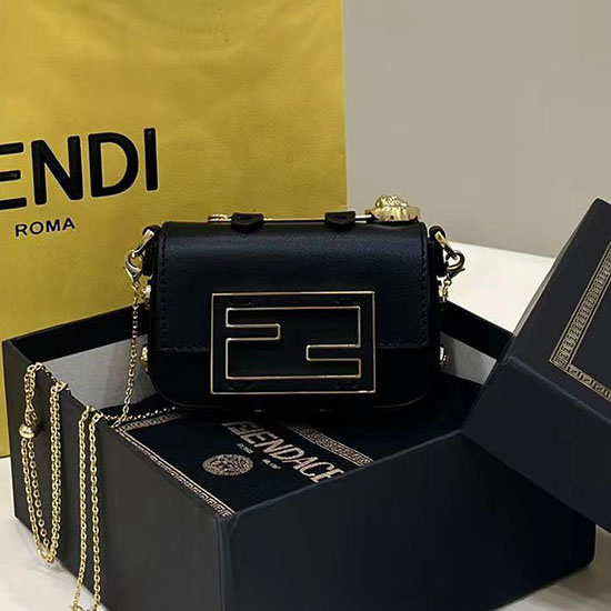 Fendi Versace Fendace Nano Baguette Black F8567